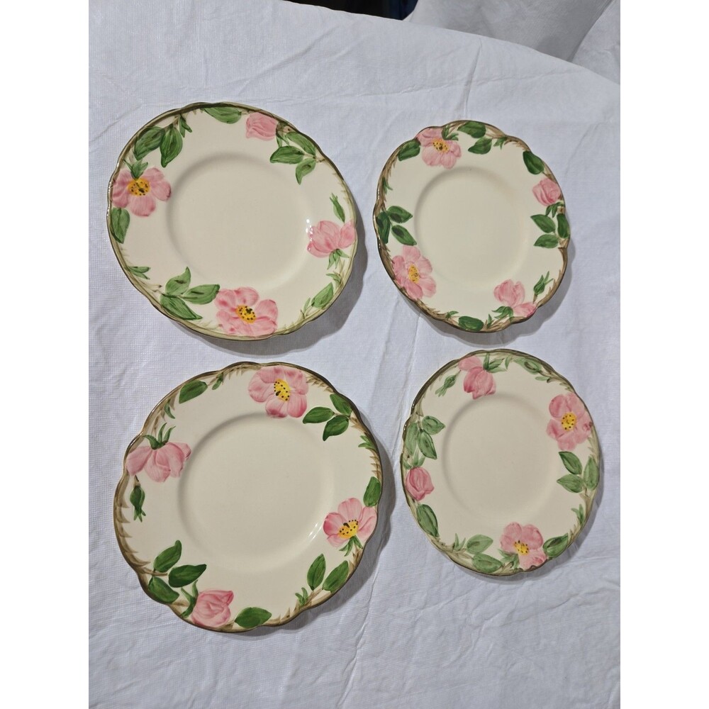 Franciscan 50s Desert Rose Scallop Edged 6.25" Bread Plates Lot of 4 Vintage USA